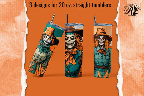 Halloween Scarecrow Zombie Women Tumbler Wraps for Sublimation Sublimation Angel on Empire 