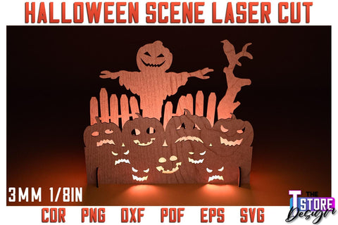 Halloween Scene Laser Cut Bundle | 3D Shadow Scene | Halloween Decorations | CNC Files SVG The T Store Design 