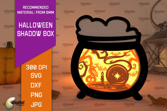 Halloween Shadow Box Laser Cut. 3D Light Box SVG Design SVG Evgenyia Guschina 