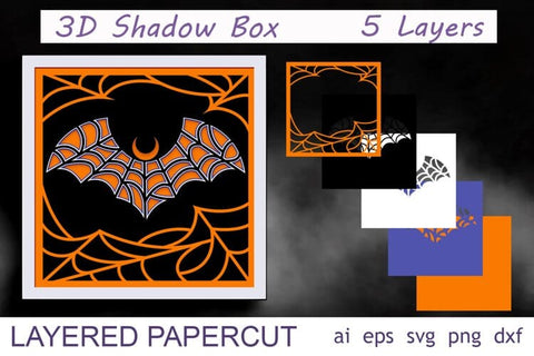 Halloween shadow box set, 3d layered Halloween, Laser cut files SVG AnastasiyaArtDesign 
