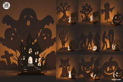 Halloween Shadow Candle Holders Bundle SVG SvgOcean 
