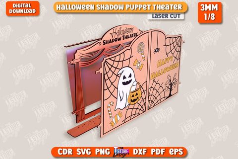 Halloween Shadow Puppet Theater Laser Cut | Halloween Scene | Seasonal Decorations | Holiday | CNC File SVG The T Store Design 