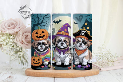 Halloween Shih Tzu Puppies 20oz Tumbler Sublimation sassyprint 