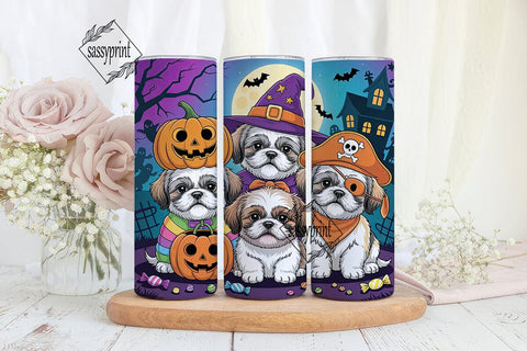 Halloween Shih Tzu Puppies 20oz Tumbler Sublimation sassyprint 