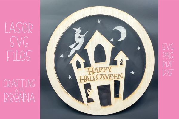 Halloween Sign Door Hanger Laser SVG SVG Crafting With Brenna 