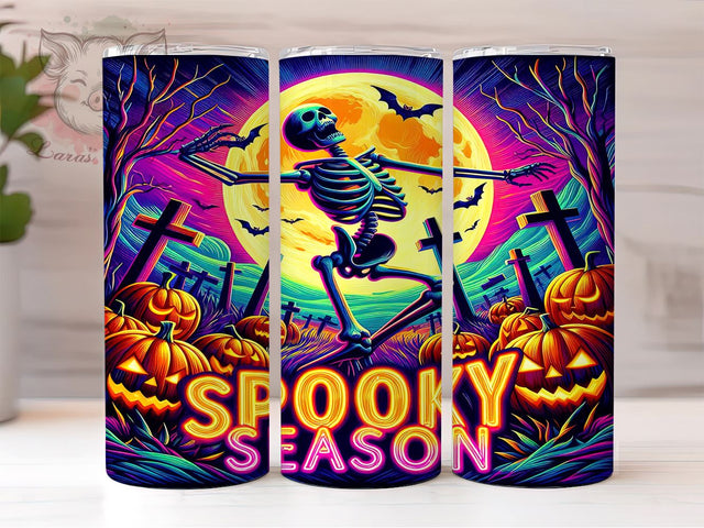 Halloween Skeleton 20oz Tumbler Png, Straight & Tapered Tumbler Png, Spooky Season Tumbler Png, Digital Download PNG Sublimation Lara' s Designs 