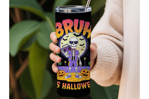 Halloween Skeleton Beach 20oz Tumbler Sublimation DesignSVG 