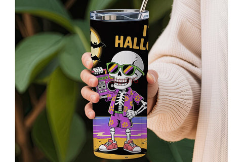 Halloween Skeleton Beach 20oz Tumbler Sublimation DesignSVG 