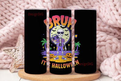 Halloween Skeleton Beach 20oz Tumbler Sublimation DesignSVG 