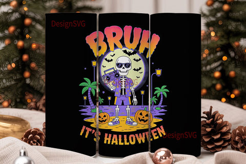 Halloween Skeleton Beach 20oz Tumbler Sublimation DesignSVG 