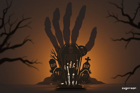 Halloween Skeleton Candle Holder SVG SVG SvgOcean 
