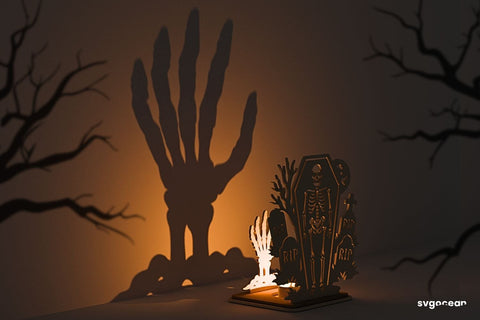 Halloween Skeleton Candle Holder SVG SVG SvgOcean 
