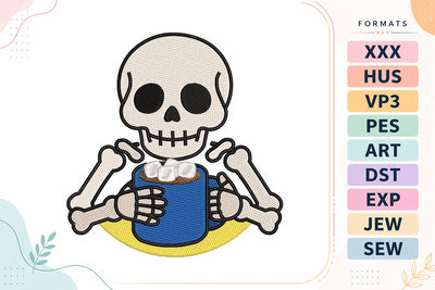 Halloween Skeleton Cocoa Embroidery Design Embroidery/Applique DESIGNS sg embroidery 