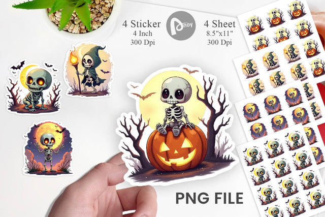 Halloween Skeleton Dance Sticker Sublimation artnoy 