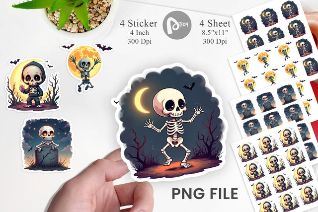Halloween Skeleton Dance Sticker Sublimation artnoy 