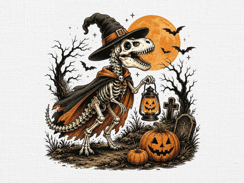 Halloween Skeleton Dino Witch PNG Art SVG artprintfile 
