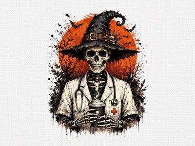Halloween Skeleton Doctor Witch PNG SVG artprintfile 