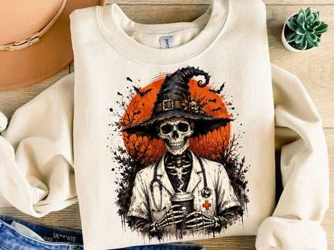 Halloween Skeleton Doctor Witch PNG SVG artprintfile 