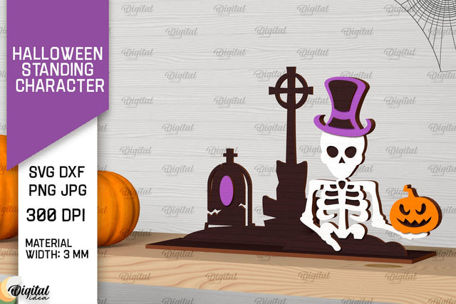 Halloween Skeleton Laser Cut Design. Halloween Decoration SVG SVG Evgenyia Guschina 