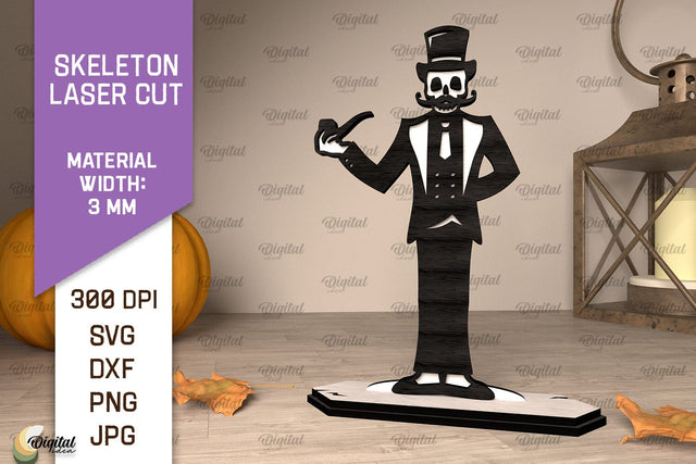 Halloween Skeleton Laser Cut. Wooden Halloween Skeleton SVG SVG Evgenyia Guschina 