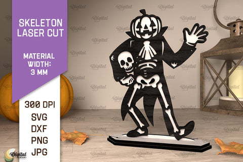 Halloween Skeleton Laser Cut. Wooden Halloween Skeleton SVG SVG Evgenyia Guschina 