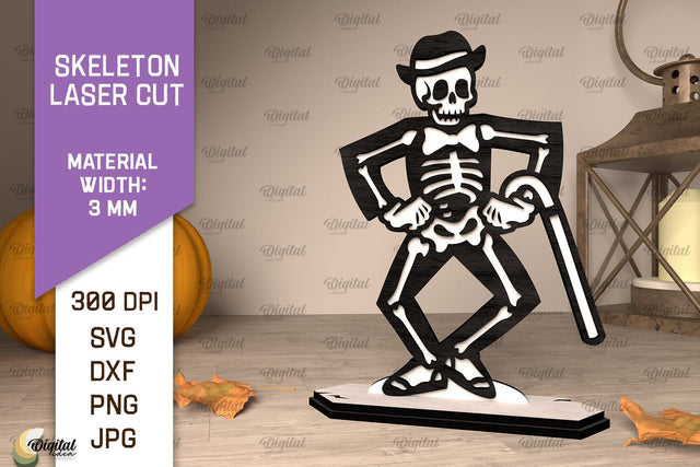 Halloween Skeleton Laser Cut. Wooden Halloween Skeleton SVG SVG Evgenyia Guschina 