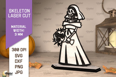 Halloween Skeleton Laser Cut. Wooden Halloween Skeleton SVG SVG Evgenyia Guschina 