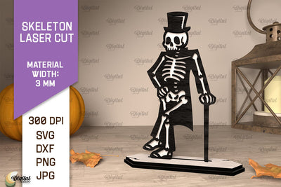 Halloween Skeleton Laser Cut. Wooden Halloween Skeleton SVG SVG Evgenyia Guschina 