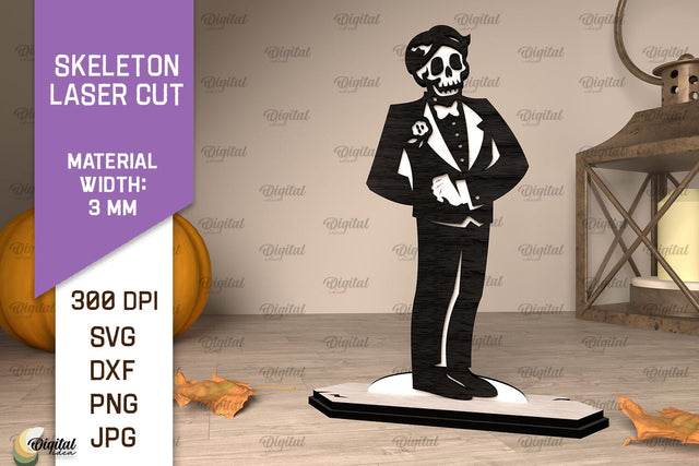 Halloween Skeleton Laser Cut. Wooden Halloween Skeleton SVG SVG Evgenyia Guschina 