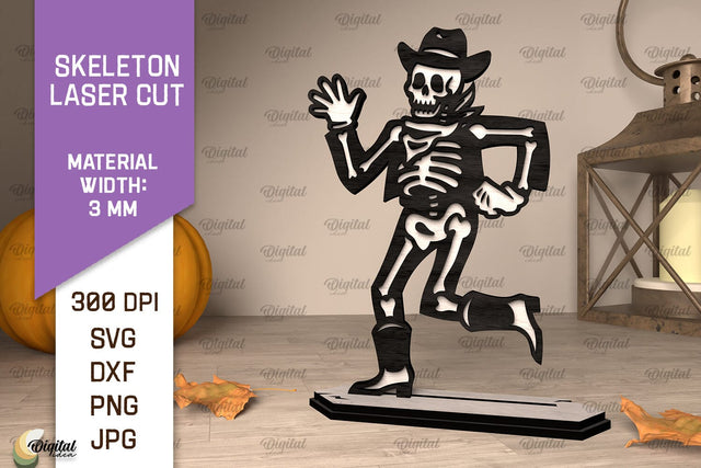 Halloween Skeleton Laser Cut. Wooden Halloween Skeleton SVG SVG Evgenyia Guschina 