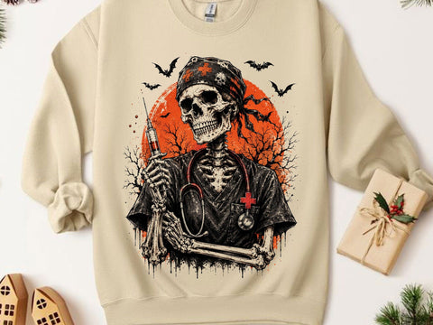 Halloween Skeleton Nurse Syringe PNG SVG artprintfile 