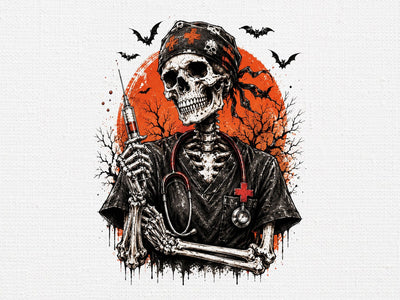 Halloween Skeleton Nurse Syringe PNG SVG artprintfile 