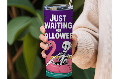 Halloween Skeleton Pool Party 20oz Sublimation DesignSVG 