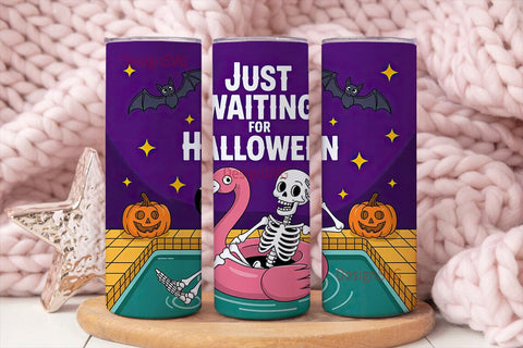 Halloween Skeleton Pool Party 20oz Sublimation DesignSVG 