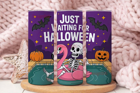 Halloween Skeleton Pool Party 20oz Sublimation DesignSVG 