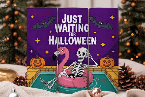 Halloween Skeleton Pool Party 20oz Sublimation DesignSVG 