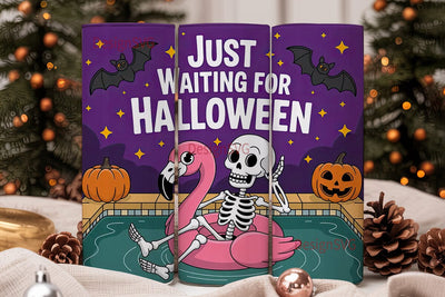 Halloween Skeleton Pool Party 20oz Sublimation DesignSVG 