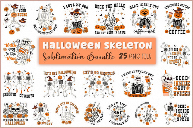 Halloween Skeleton Sublimation Bundle Sublimation Shetara Begum 