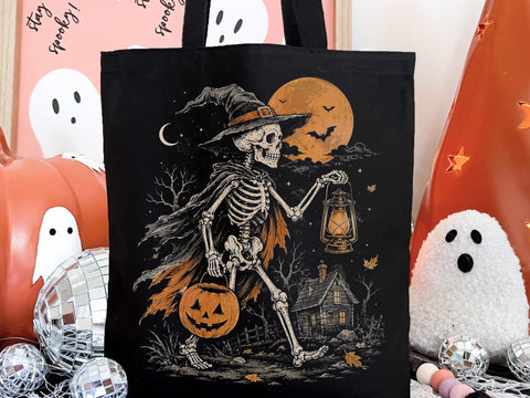 Halloween Skeleton Witch Lantern PNG SVG DesignDestine 