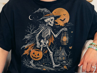 Halloween Skeleton Witch Lantern PNG SVG DesignDestine 
