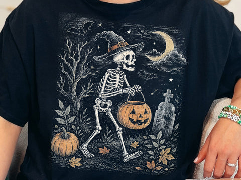 Halloween Skeleton Witch Pumpkin PNG SVG DesignDestine 