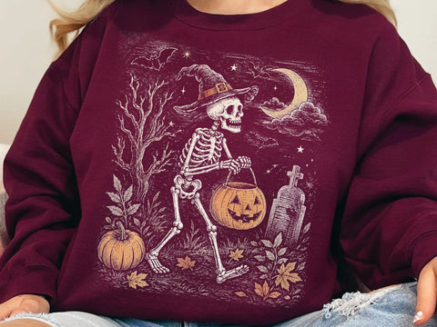 Halloween Skeleton Witch Pumpkin PNG SVG DesignDestine 