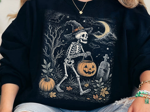 Halloween Skeleton Witch Pumpkin PNG SVG DesignDestine 