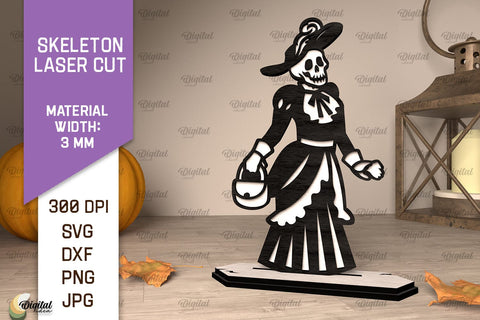 Halloween Skeletons Laser Cut Bundle. Wooden Skeletons SVG SVG Evgenyia Guschina 