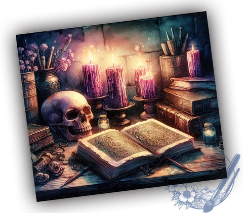 Halloween Skull 20oz Skinny Tumbler, Spooky Tumbler Png, Straight & Tapered Tumbler Wrap, Instant Digital Download Sublimation ToriDesigns 