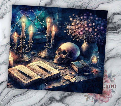 Halloween Skull 20oz Tumbler Wrap PNG, Skull Tumbler Png, Straight & Tapered Tumbler Wrap, Instant Digital Download Sublimation Li Zamperini 