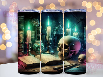 Halloween Skull 20oz Tumbler Wrap Sublimation Design, Straight Tapered Tumbler Wrap, Spooky Halloween Tumbler Png, Instant Digital Download Sublimation SvggirlplusArt 