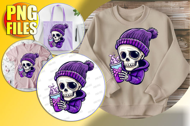 Halloween Skull Design with Bow for Sublimation - Fall PNG Sublimation afrosvg 