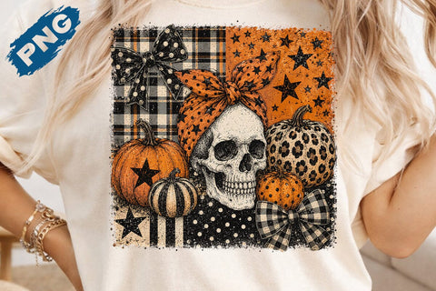 Halloween Skull Fall Bow Png, Horror Pumpkin Png, Skeleton Png, Coquette Bow Halloween Png, Spooky Season Png, Fall Png, Halloween Png SVG DesignDestine 