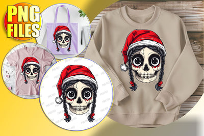 Halloween Skull with Bow Design for Sublimation - PNG Sublimation afrosvg 